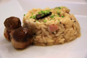 Risoto de boletus con foi y trufa