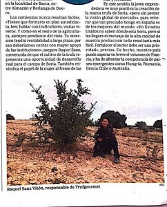 Detalle del reportaje de ABC sobre el cultivo de la trufa negra en Soria con Trufgourmet.