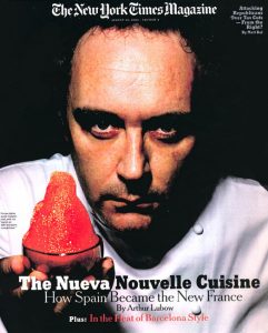 16 years ago a young Ferran Adriá showed up on the cover oFerran Adriá on the cover of "The New York Times" in 2003.